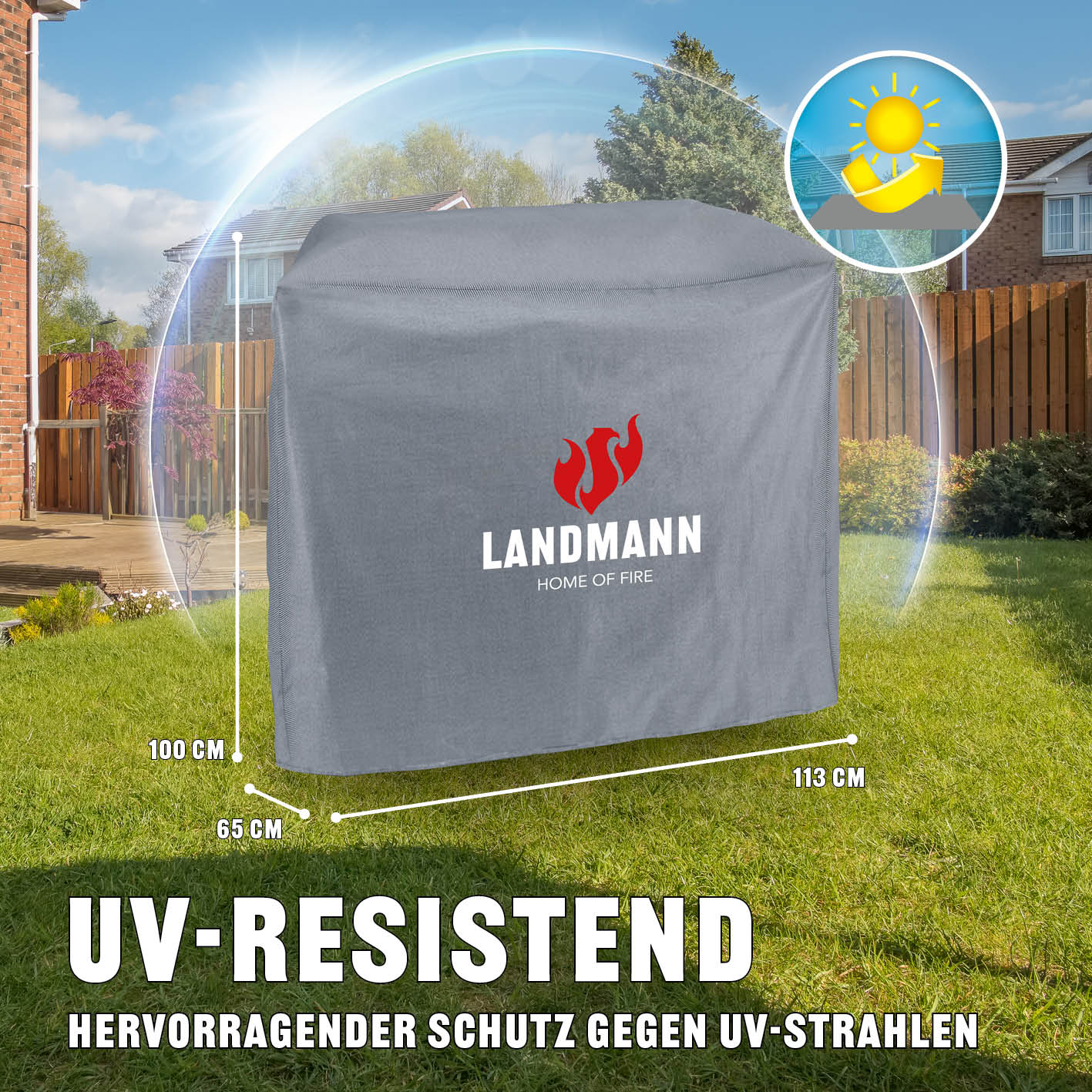 Wetterschutzhaube Premium - 38 x 44 x 34cm - Grau - Image 3