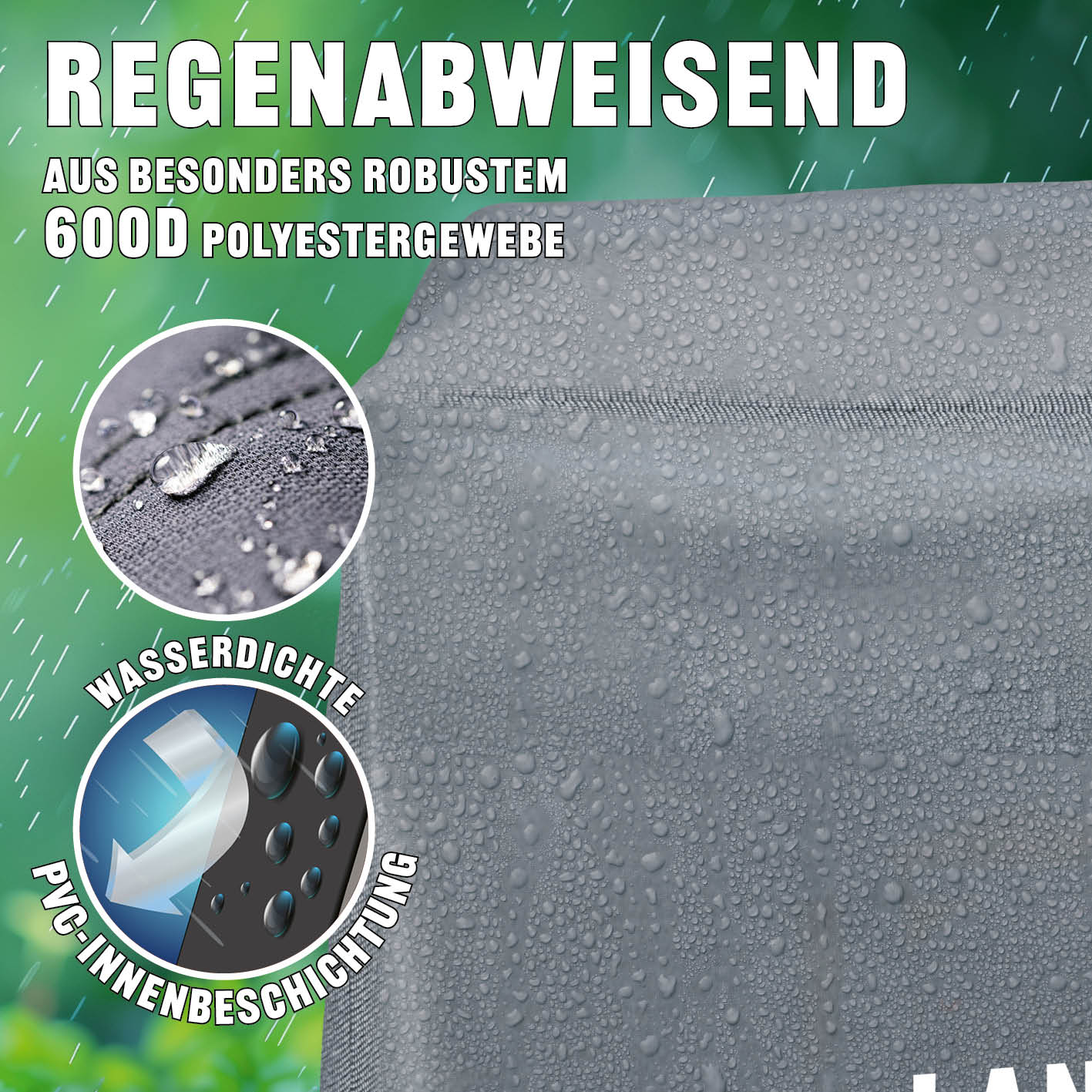 Wetterschutzhaube Premium - 38 x 44 x 34cm - Grau - Image 4