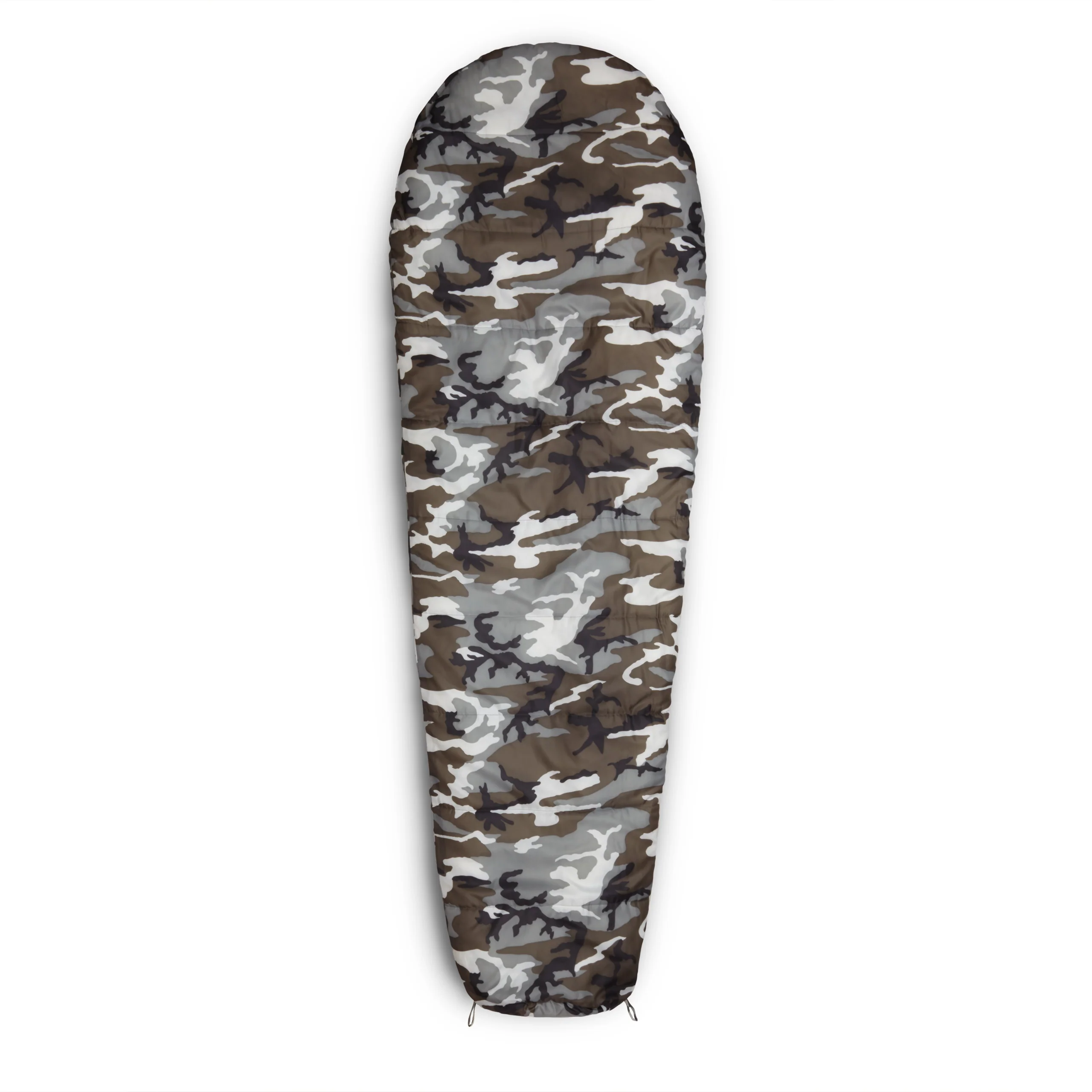 Camping Schlafsack Classic - Mumienschlafsack mit Tasche - 230 x 80 x 55 cm - Camouflage Grau - Image 4