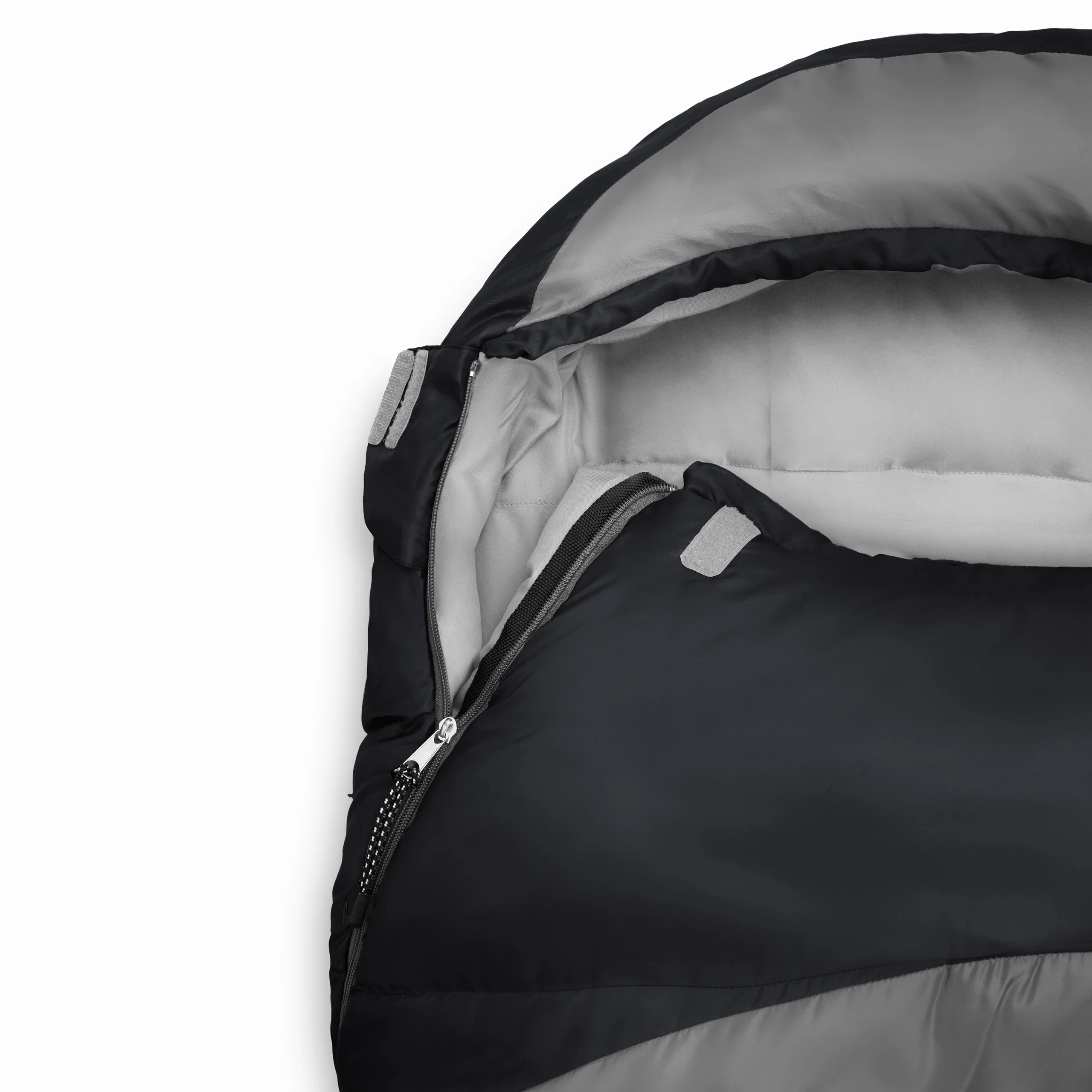 Camping Schlafsack Classic - Mumienschlafsack mit Tasche - 230 x 80 x 55 cm - Grau-Schwarz - Image 4