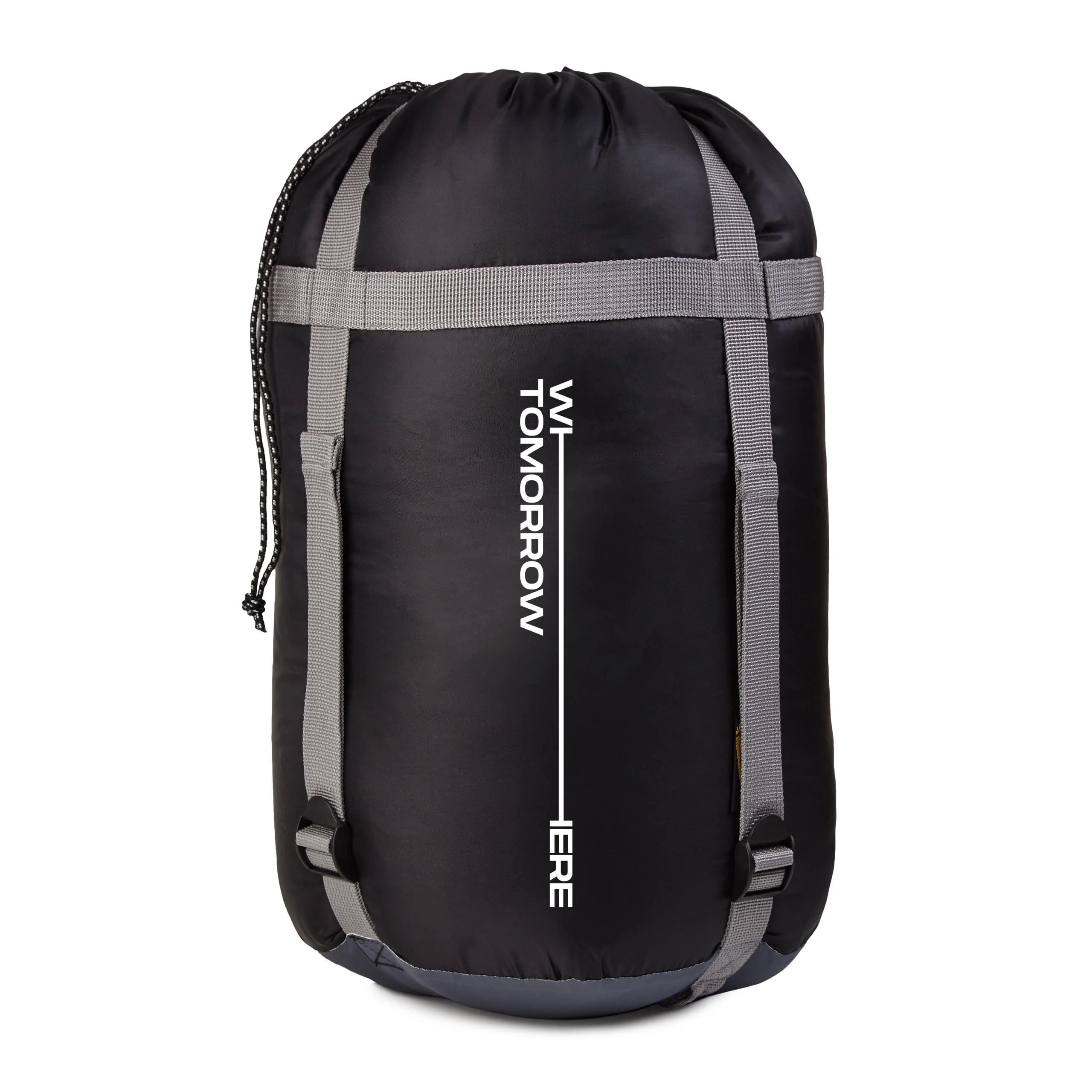 Camping Schlafsack Classic - Mumienschlafsack mit Tasche - 230 x 80 x 55 cm - Grau-Schwarz - Image 5