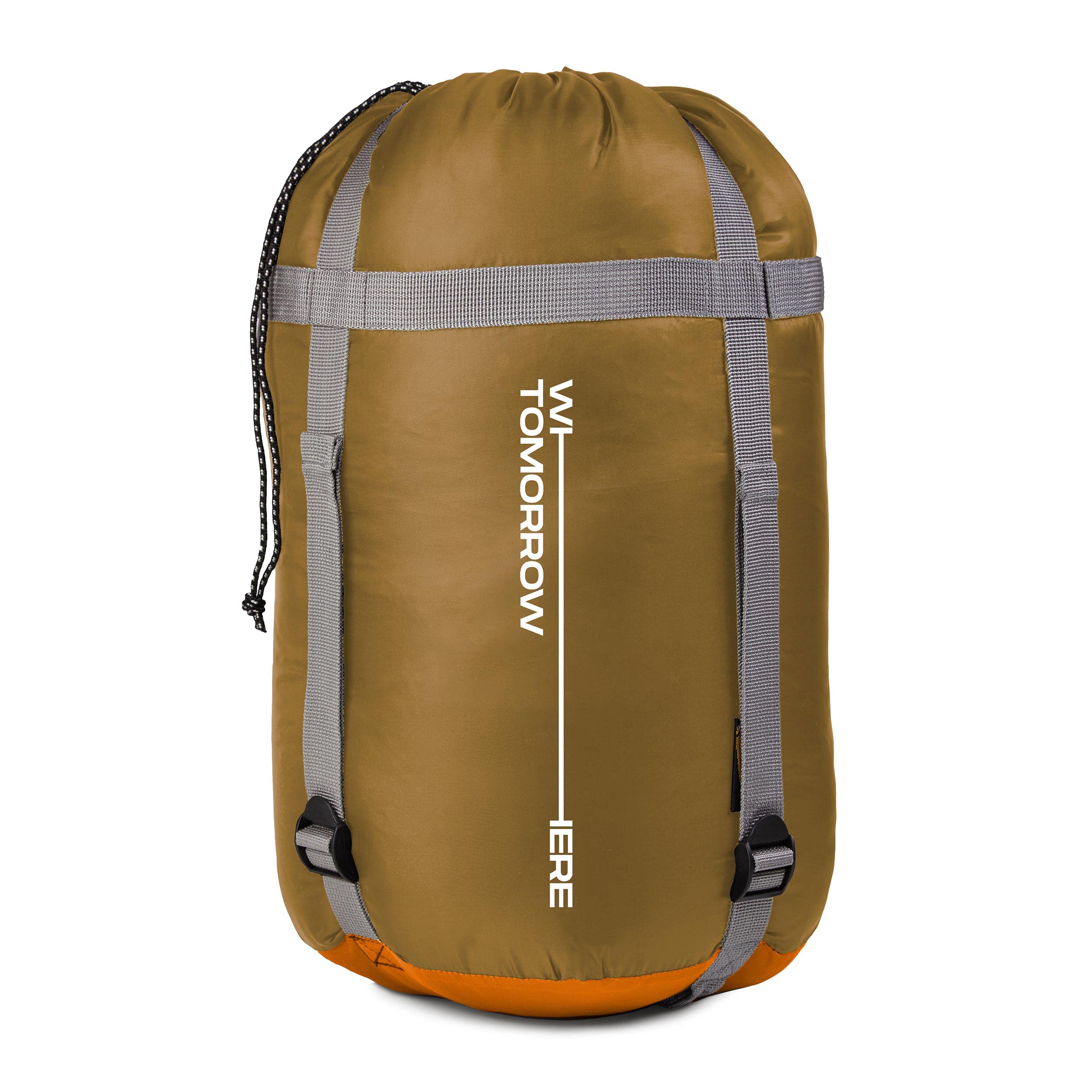 Camping Schlafsack Classic - Mumienschlafsack mit Tasche - 230 x 80 x 55 cm - Orange - Image 5