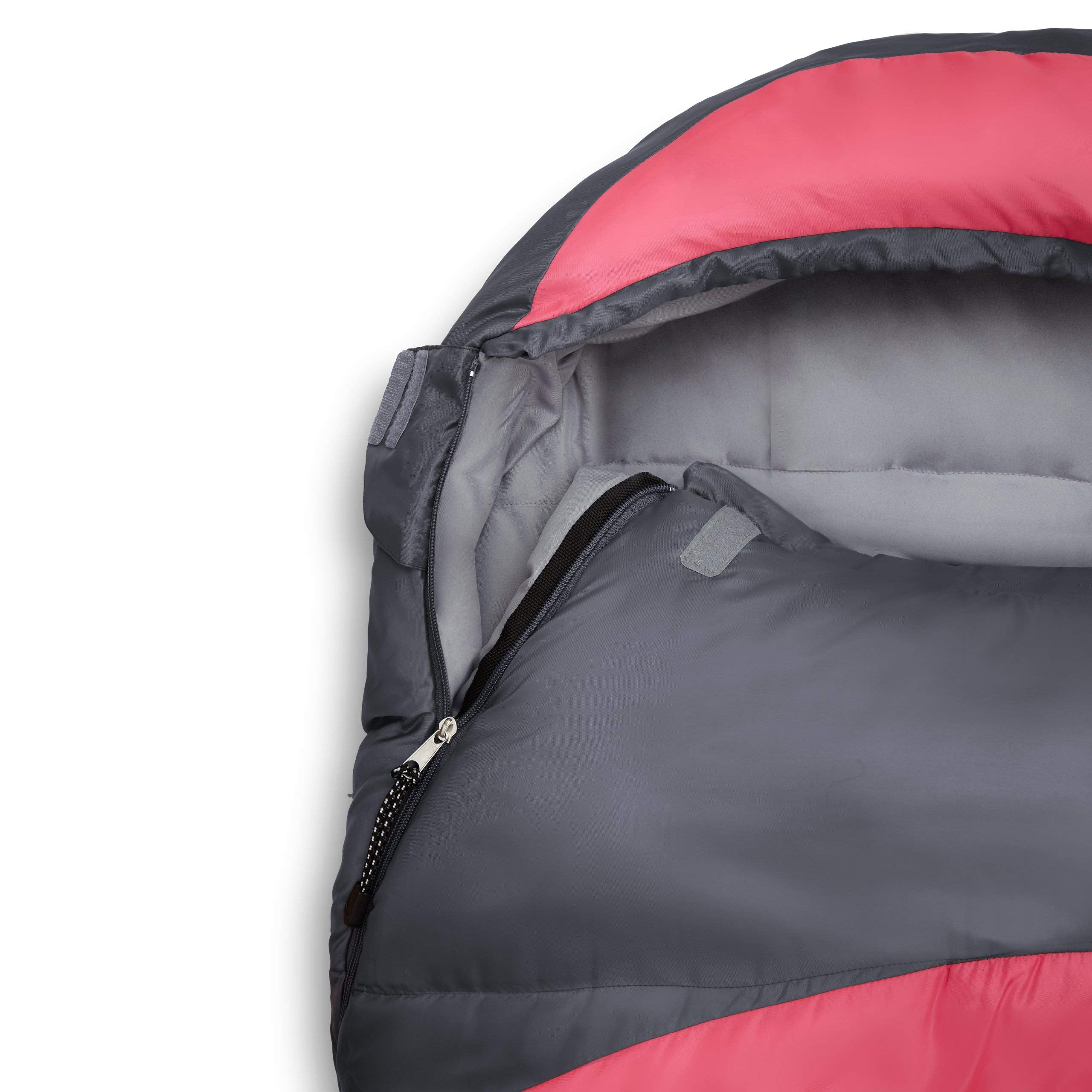 Camping Schlafsack Classic - Mumienschlafsack mit Tasche - 230 x 80 x 55 cm - Pink - Image 3