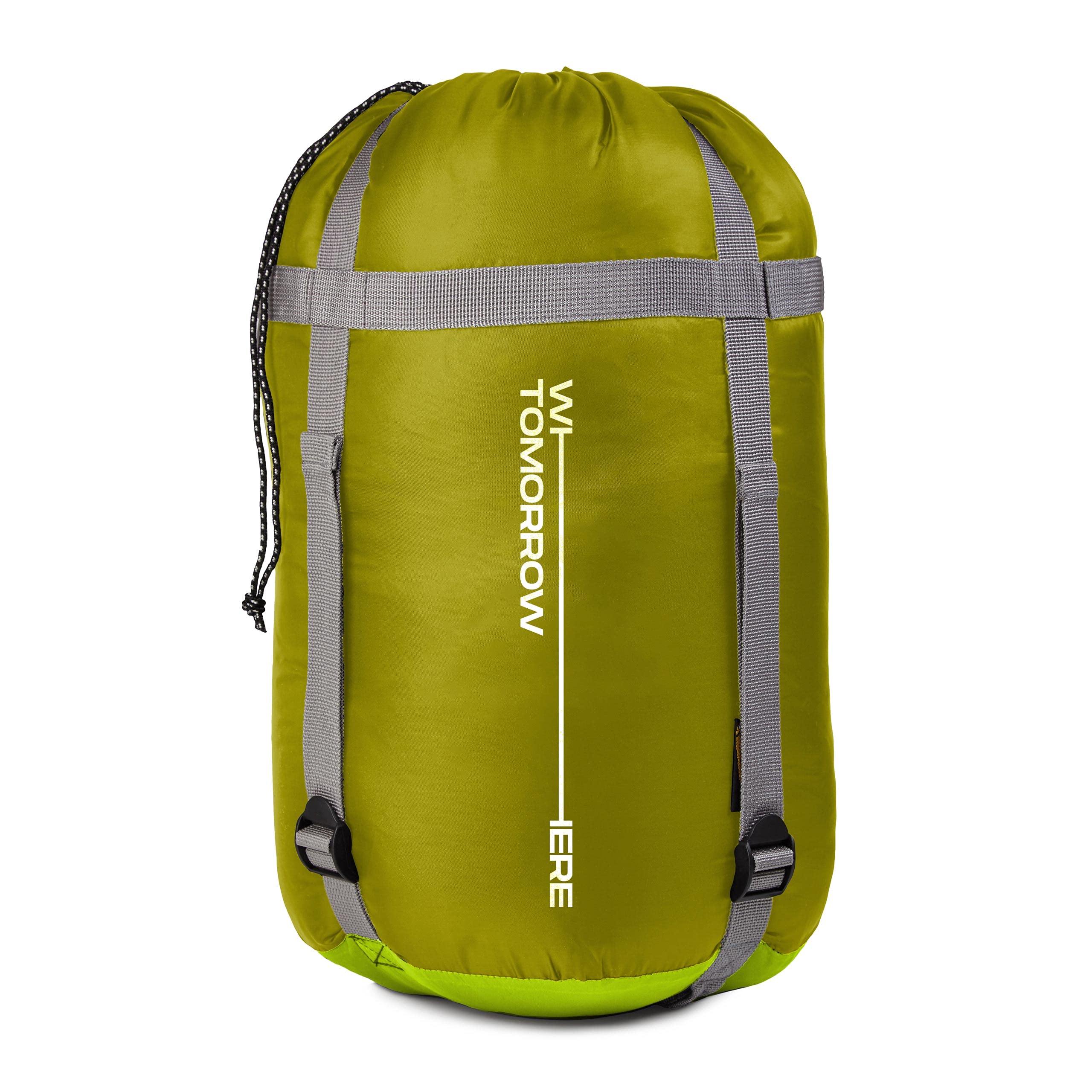 Camping Schlafsack Classic - Mumienschlafsack mit Tasche - 230 x 80 x 55 cm - Oliv-Hellgrün - Image 4