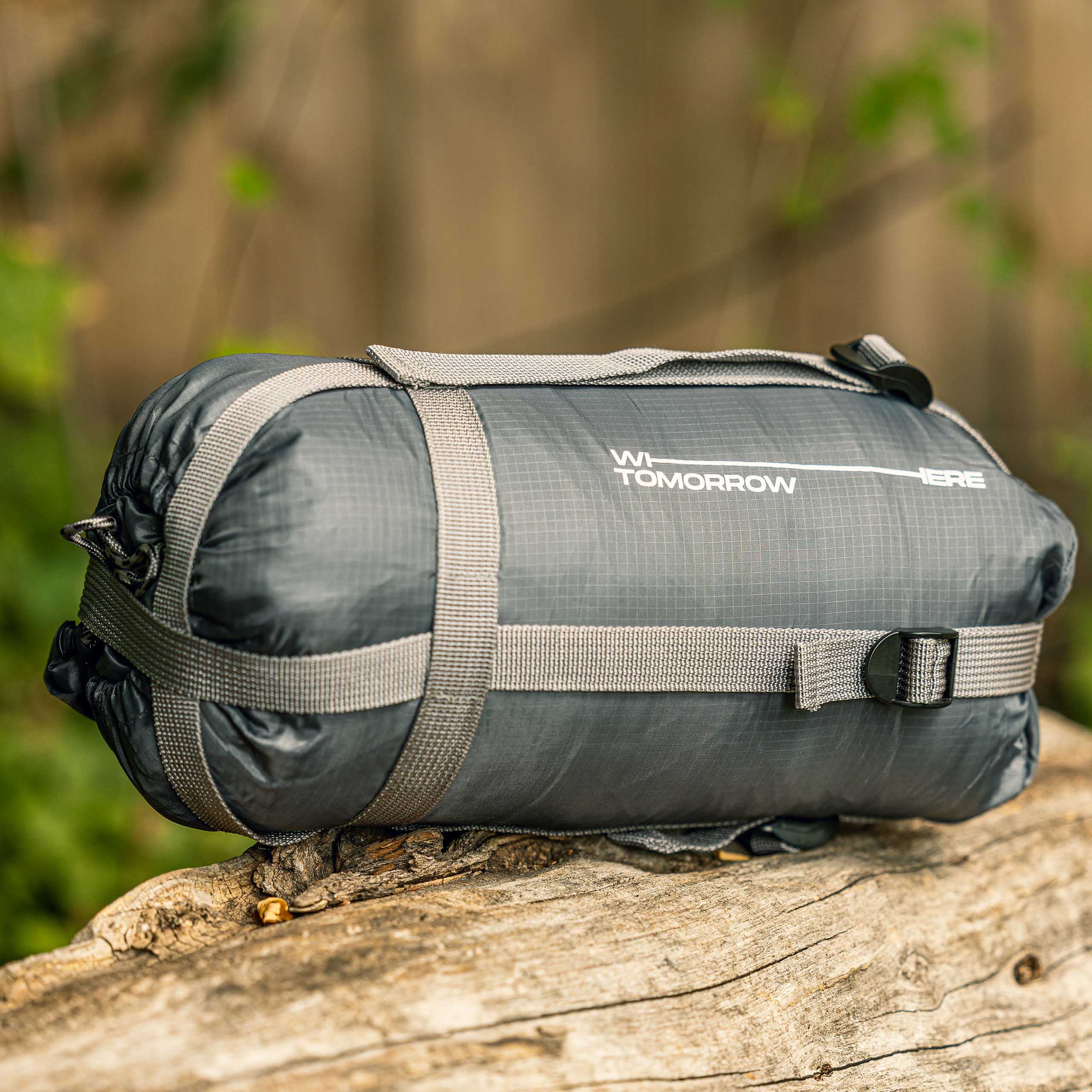 Camping Schlafsack Small & Light - Mumienschlafsack mit Tasche - 220 x 80 x 50 cm - Goblinblau-Grau - Image 3