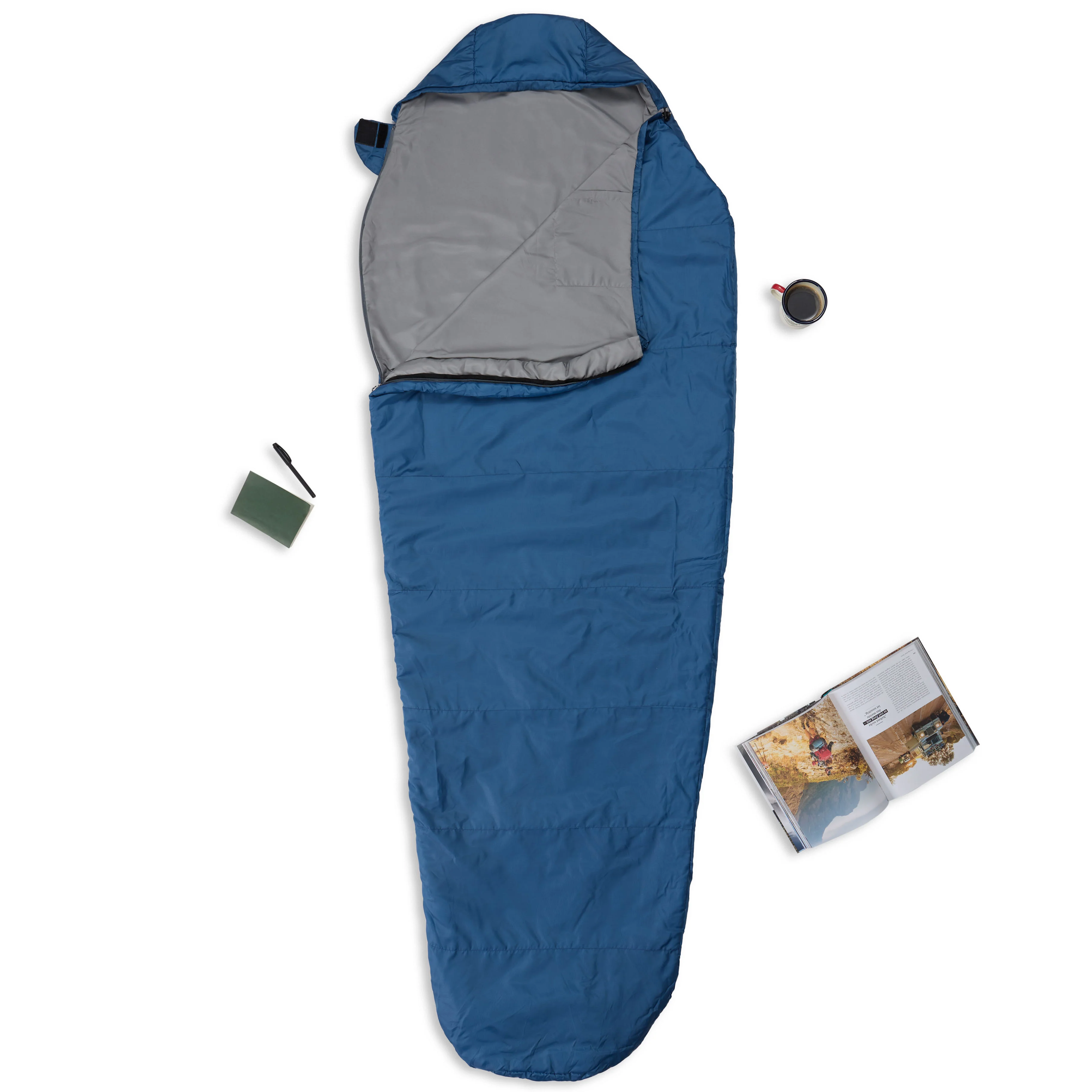 Camping Schlafsack Small & Light - Mumienschlafsack mit Tasche - 220 x 80 x 50 cm - Royalblau - Image 7