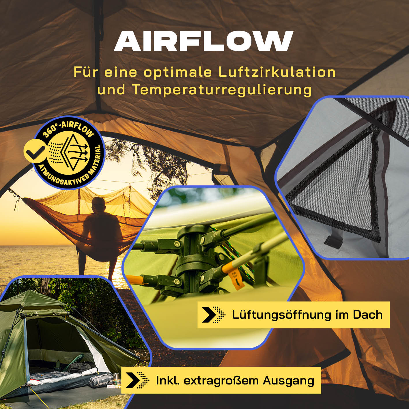 Pop up Kuppelzelt für 3 Personen - Grün - Image 6