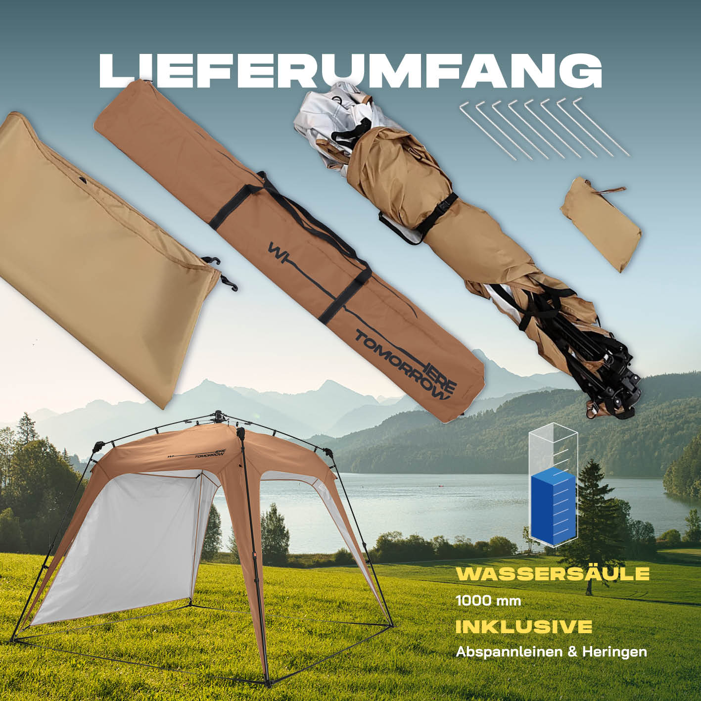 Pop up Pavillon - Kamelbraun - Image 7