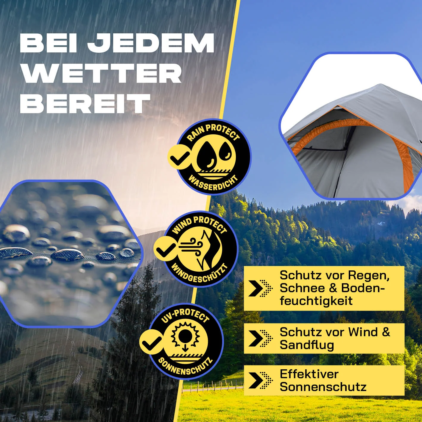 Pop up Wurfzelt für 3 Personen - Grau - Image 3