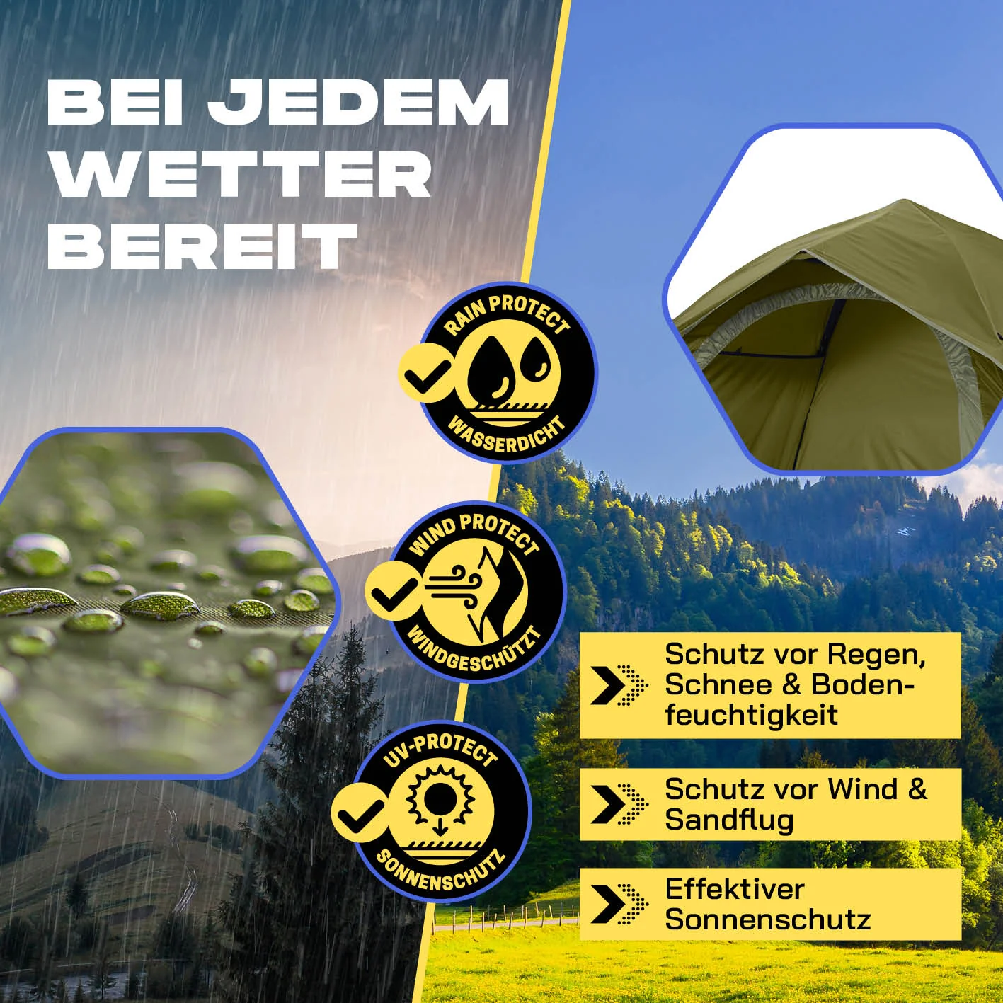 Pop up Wurfzelt für 3 Personen - Grün - Image 3