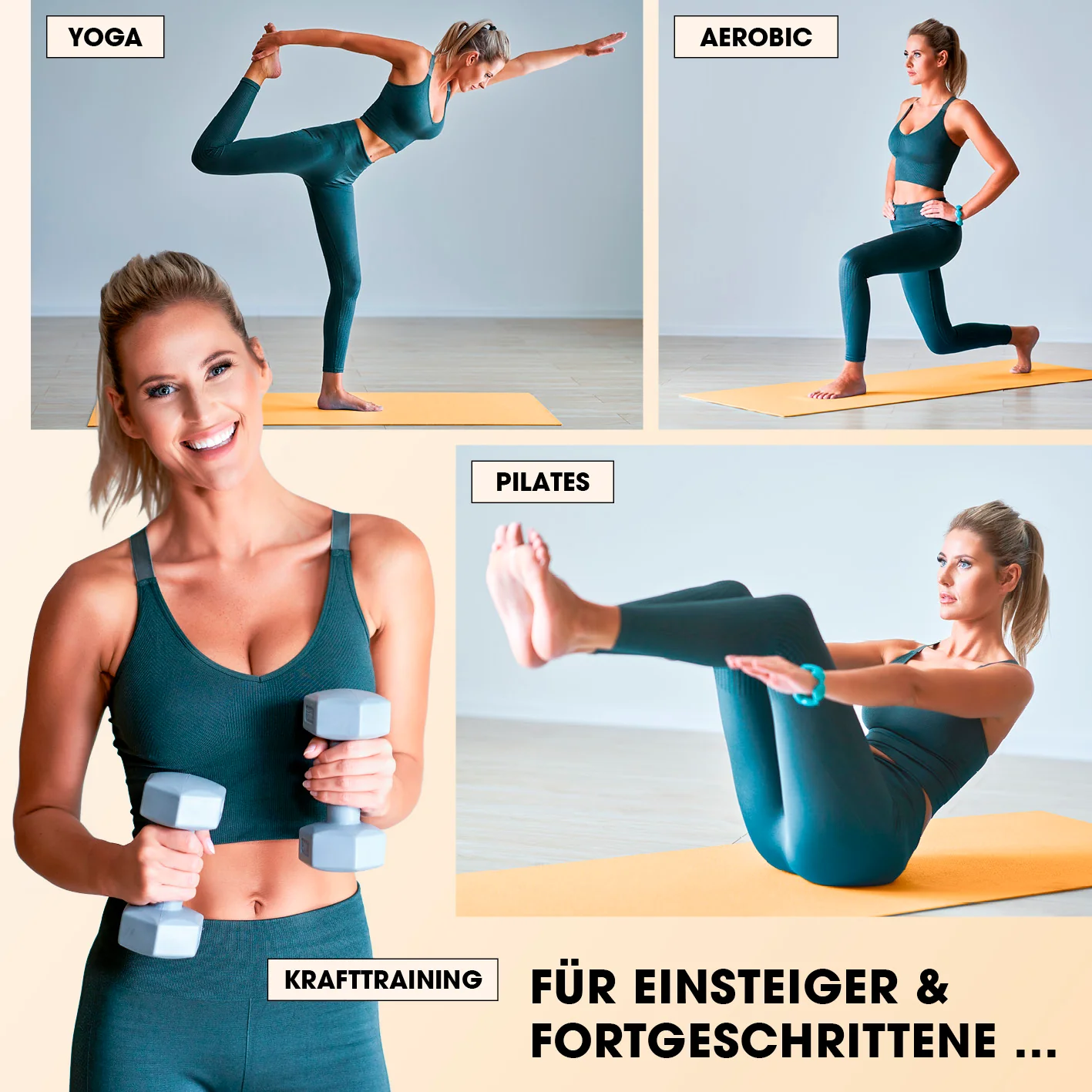 Fitness- und Gymnastikmatte - 183 x 61 x 1,5 cm - Orange - Image 6
