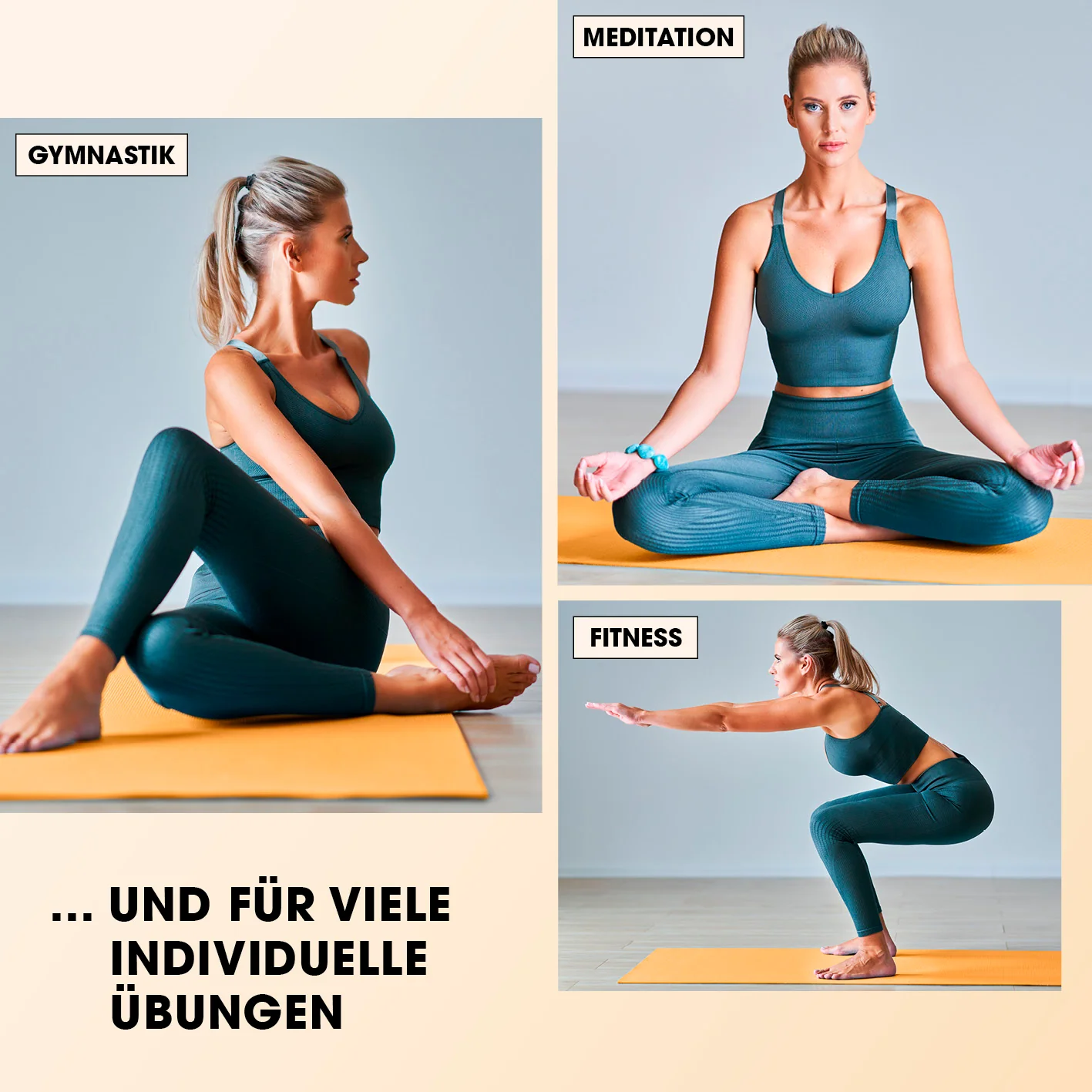Fitness- und Gymnastikmatte - 183 x 61 x 1,5 cm - Orange - Image 7
