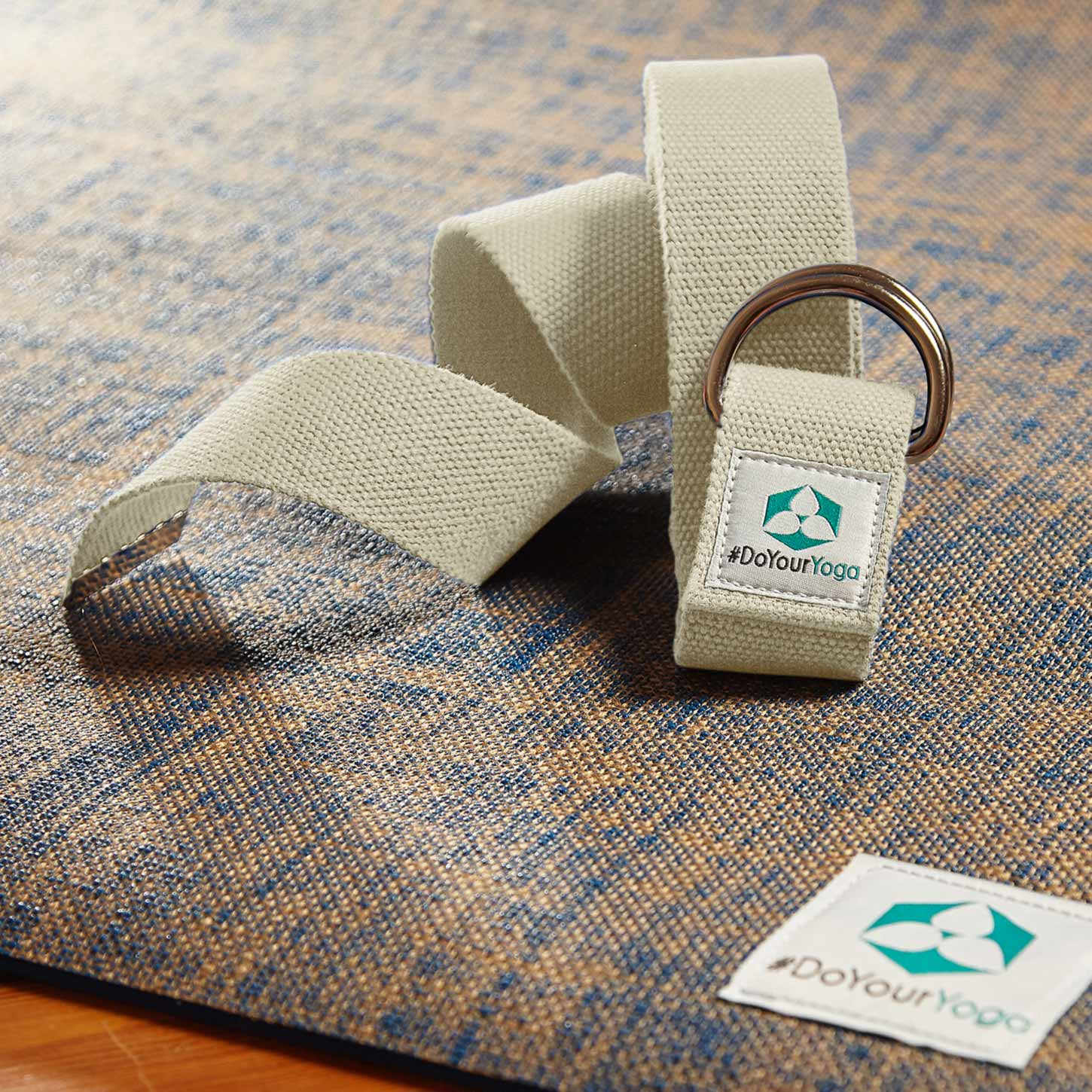 Yogagurt Madira - 100% Baumwolle - 250 x 3,8 cm - Beige - Image 3