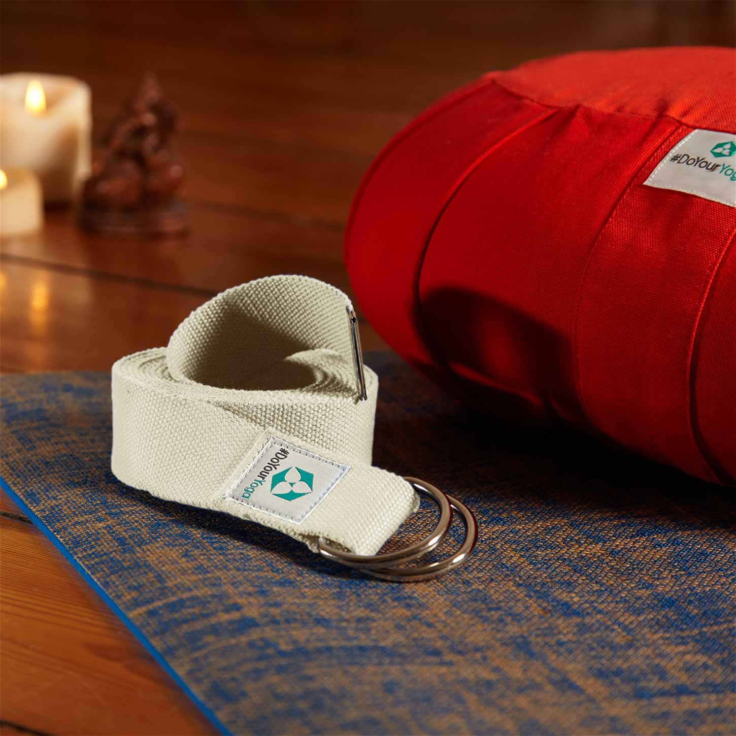 Yogagurt Madira - 100% Baumwolle - 250 x 3,8 cm - Beige - Image 4