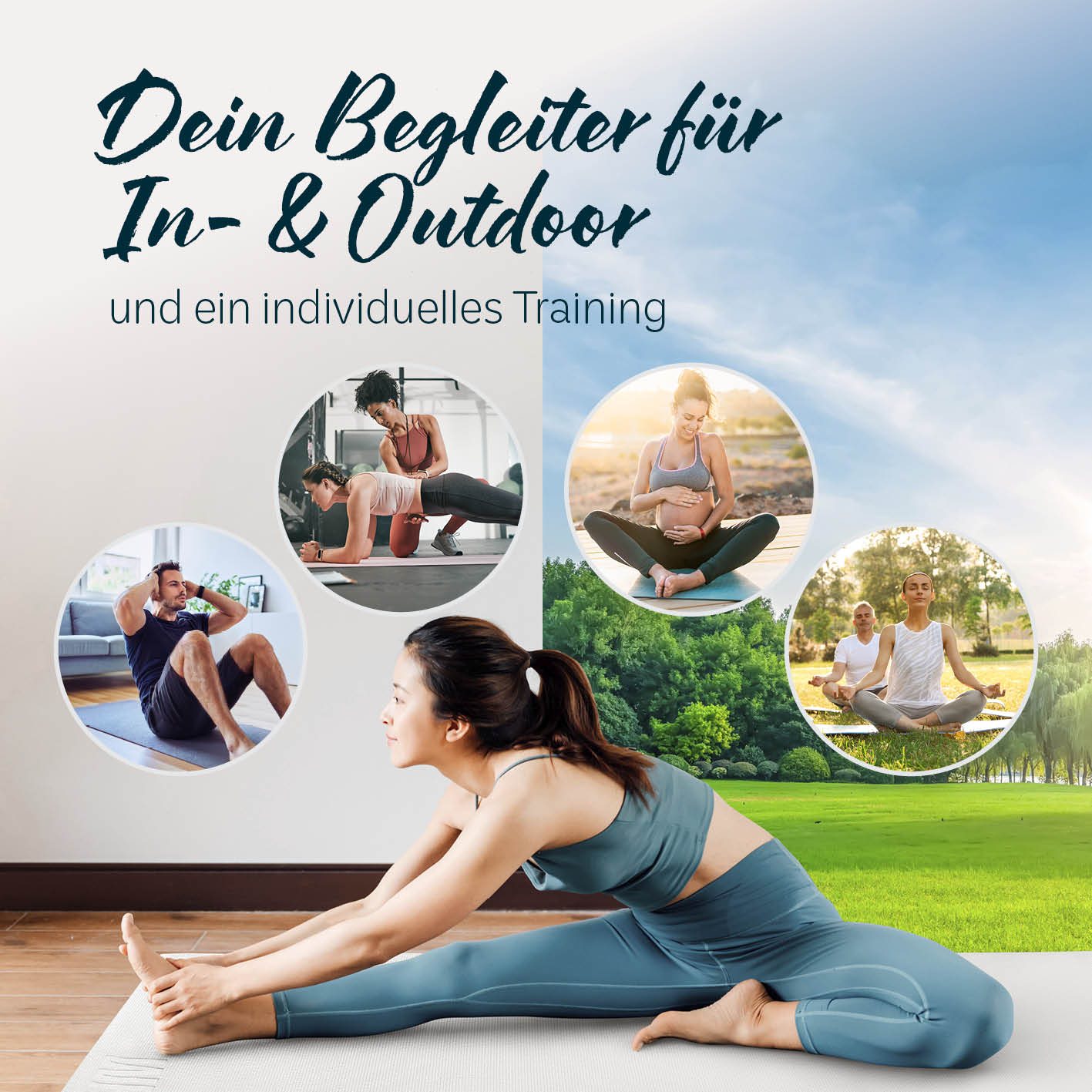 Yogamatte Kirana - 183 x 61 x 0,4 cm - Weiß - Image 5