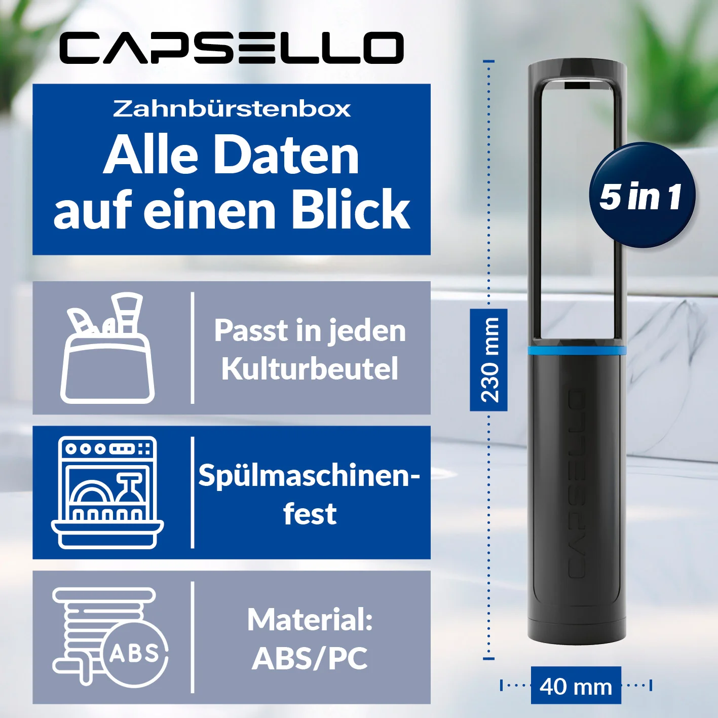 Zahnbürstenbox - schwarz - 2er-Set - Image 7