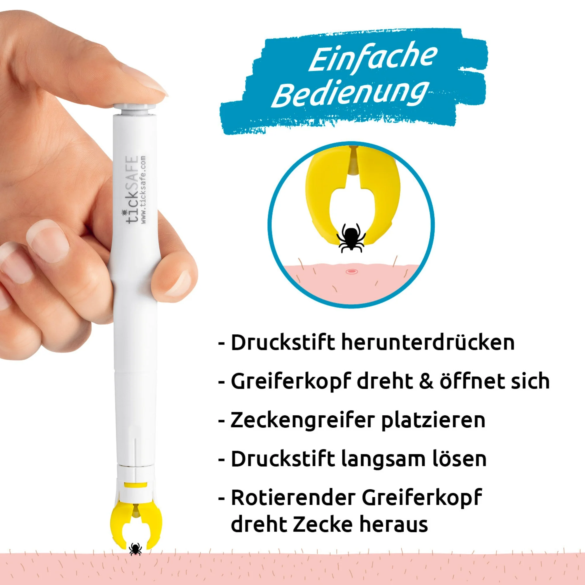 Zeckengreifer für Menschen mit rotierendem Greiferkopf - Image 3