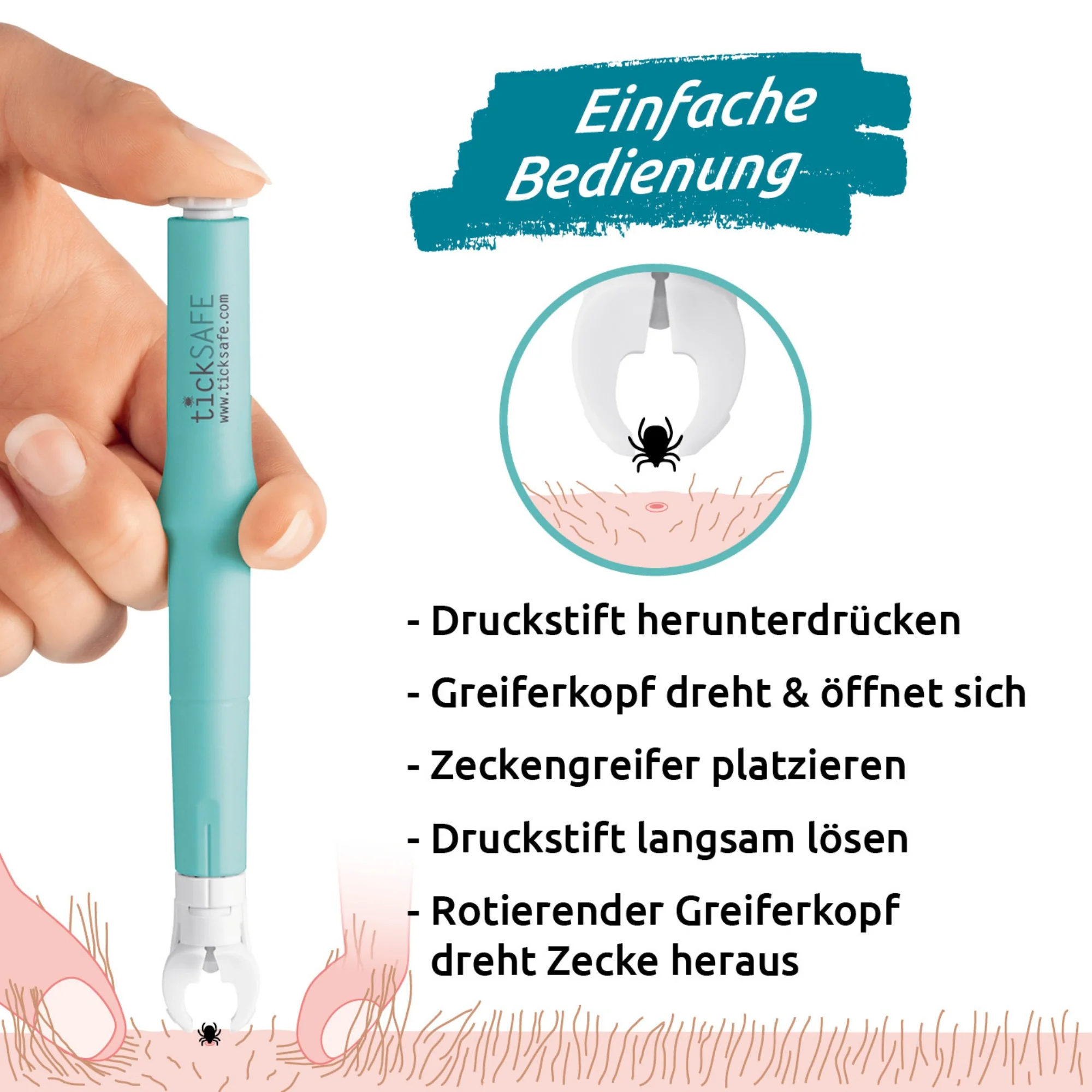 Zeckengreifer für Tiere mit rotierendem Greiferkopf - Image 3